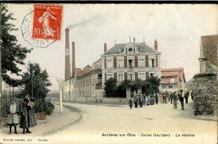 carte postale ancienne asnières sur oise usine doulland vue extérieur