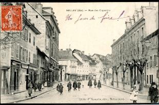 carte postale ancienne belley rue des capucins superbe