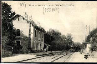 carte postale ancienne chamblet néris la gare