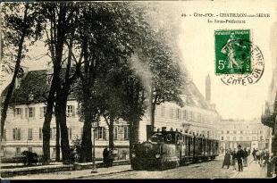 carte postale ancienne châtillon sur seine la gare à la sous préfecture