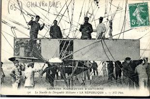 carte postale ancienne chavroches dirigeable militaire