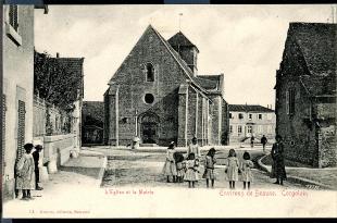 carte postale ancienne corgoloin église et mairie