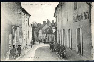 carte postale ancienne couleuvre route de saint plaisir centre du village