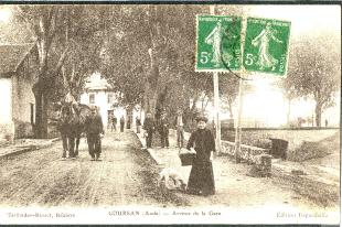 carte postale ancienne coursan avenue de la gare