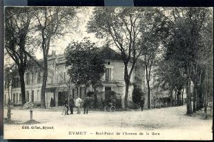 carte postale ancienne eymet avenue de la gare