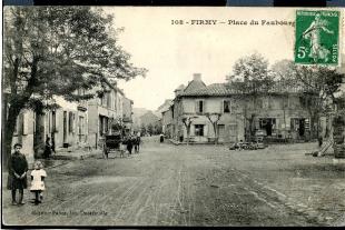 carte postale ancienne firmy place du faubourg