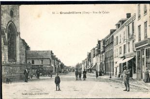 carte postale ancienne grandvilliers rue de calais
