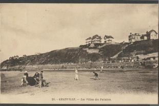 carte postale ancienne granville les villas ds falaises