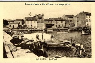 carte postale ancienne le brux le port très belle carte animée barques de pêche