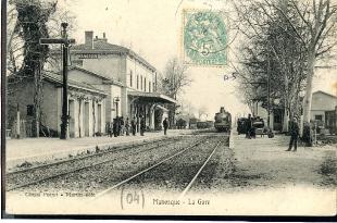 carte postale ancienne manosque la gare superbe plan