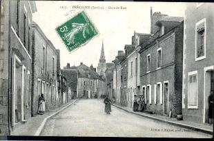 carte postale ancienne précigné grande rue