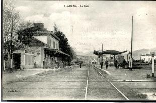 carte postale ancienne saint auban la gare